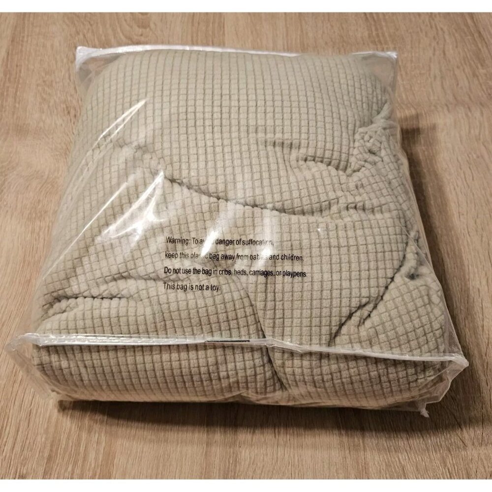 Turquoize 2 Piece Stretch Furniture Cover  For Armchair Island Fossil Tan New - Picture 4 of 4